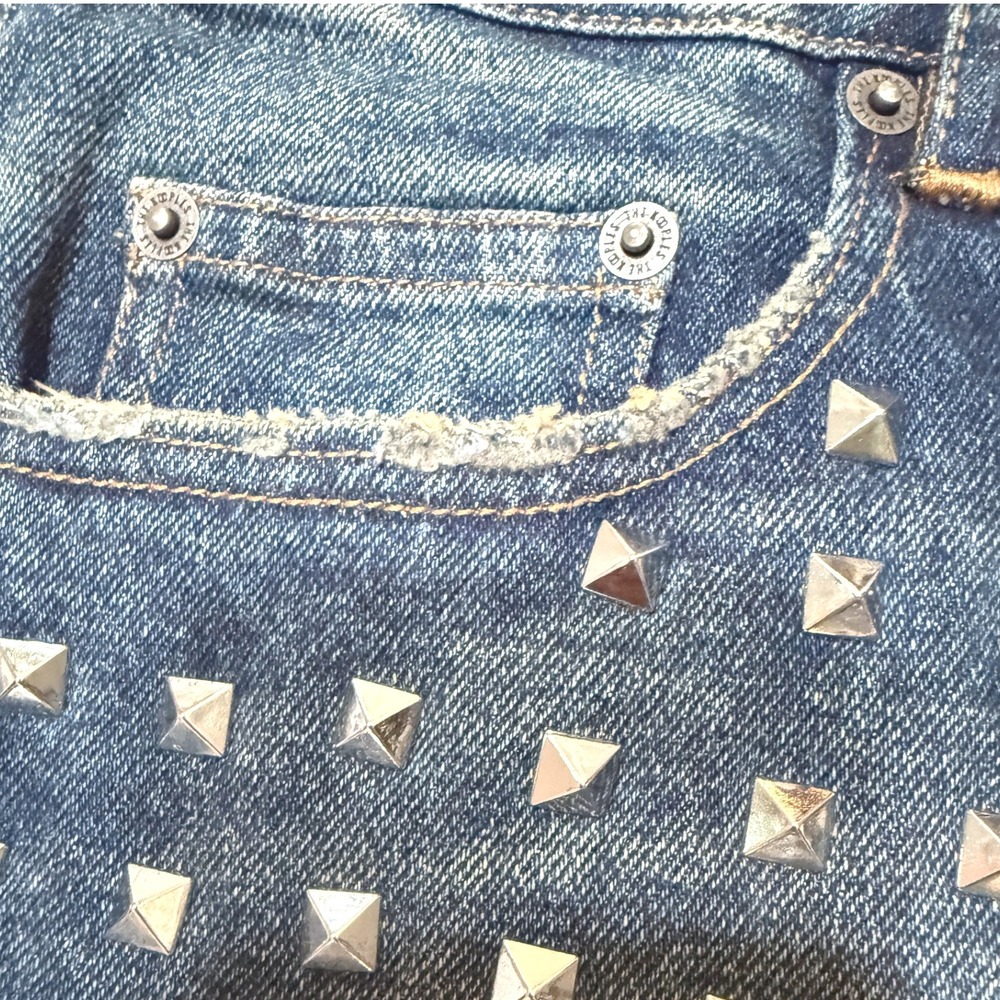 NWT The Kooples Stud-Embellished‎ Denim Jeans Women's Size 38 Distressed - Picture 7 of 12